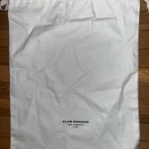 Club Monaco White Canvas Drawstring Tote